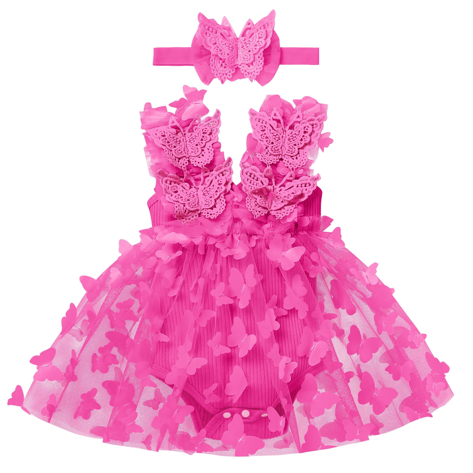 IBTOM CASTLE Prinzessinnen Outfit Set - 3-teilig Für 1.-3. Geburtstag & Fotos