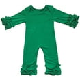 thumbnail image 1 of IBTOM CASTLE Newborn Infant Toddler Baby Boys Girls Icing Ruffle Romper Jumpsuit Pants Bodysuit Long Sleeve Pajama Nightwear Birthday Clothes Playwear 18-24 Months Green, 1 of 7