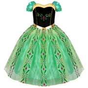 IBTOM CASTLE Princess Costumes Birthday Party Halloween Cosplay Dresses Up Clothes for Little Girls Child 4-5 Years Green