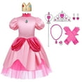 thumbnail image 1 of IBTOM CASTLE Princess Costume for Girls Princess Dress with Crown Halloween Carnival Fancy Dress up 7-8 Years Pink - Accessories, 1 of 8