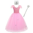 thumbnail image 1 of IBTOM CASTLE Princess Peach Costume for Girls Kids Halloween Birthday Party Dress up Cosplay Outfit with Accessories Crown Wand 4-5 Years Pink, 1 of 7