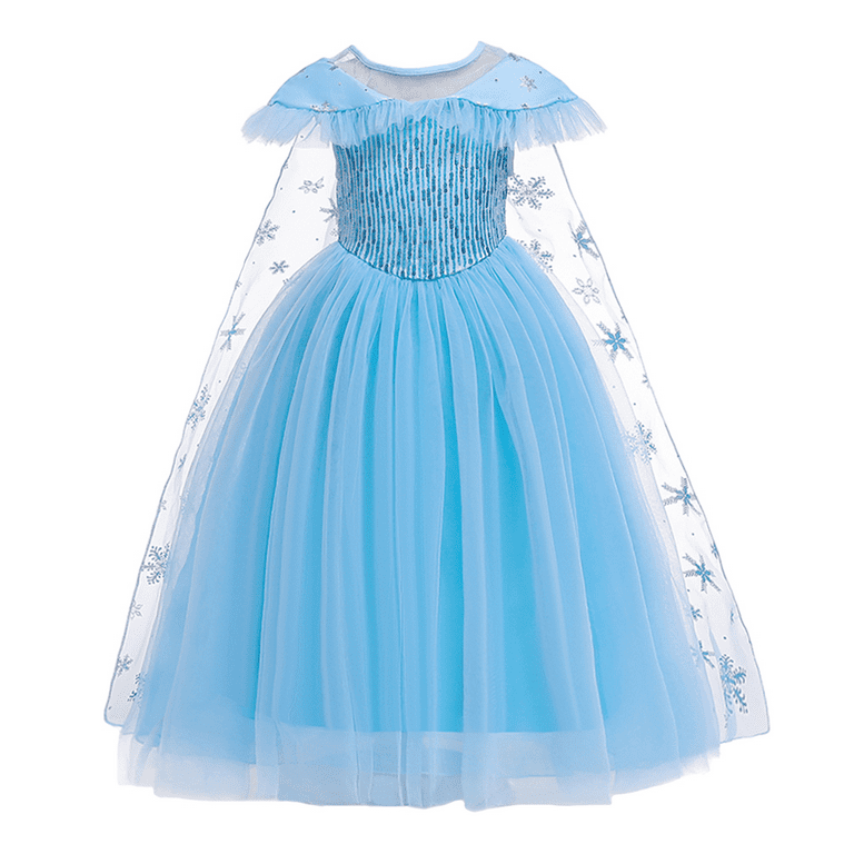 IBTOM CASTLE Snow Queen Frozen Princess Elsa Costumes for Girls Children Tulle Dress with Accessories Ice Princess Dress up Carnival Christmas
