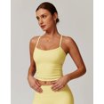 thumbnail image 1 of IBTOM CASTLE Tank Top Built in Bra for Women - Sports Yoga Workout Tops Crop Halter Neck Womens Padded Sport Back Bras Cami Yellow, 1 of 7