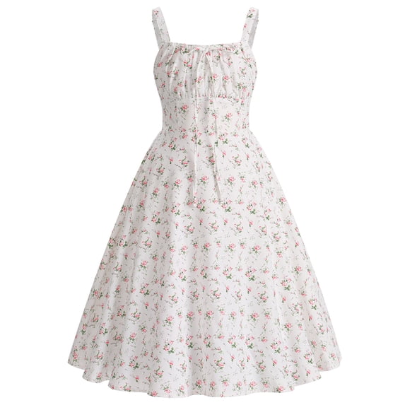 IBTOM CASTLE Teen Girl Floral Corset Smocked Dress Tween Formal Wedding Dance Party Bustier Outfits Junior Homecoming Prom Holiday Sundress 12-13 Years Pink Floral