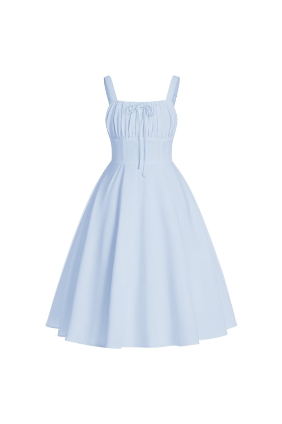 Teen Girl Floral Corset Smocked Dress Tween Formal Wedding Dance Party Bustier Outfits Junior Homecoming Prom Holiday Sundress 13-14 Years Blue