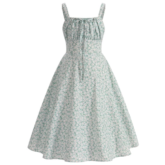 IBTOM CASTLE Teen Girl Floral Corset Smocked Dress Tween Formal Wedding Dance Party Bustier Outfits Junior Homecoming Prom Holiday Sundress 15-16 Years Green Floral