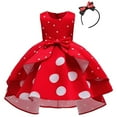 thumbnail image 1 of IBTOM CASTLE Toddler Baby Girl Polka Dots Mini Tutu Dress Mouse Ears Princess Costume Kids Birthday Fancy Dress up Halloween Christmas Carnival Party Cosplay Clothing Set 4-5 Years Red, 1 of 8
