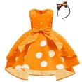 thumbnail image 1 of IBTOM CASTLE Toddler Baby Girl Polka Dots Mini Tutu Dress Mouse Ears Princess Costume Kids Birthday Fancy Dress up Halloween Christmas Carnival Party Cosplay Clothing Set 8-9 Years Orange, 1 of 8
