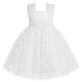 thumbnail image 1 of IBTOM CASTLE Toddler Baby Girls Birthday Party Dress Butterfly Embroidery Princess Tulle Tutu Wedding Pageant Evening Prom Ball Gown 12-18 Months White Flower, 1 of 5