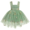 thumbnail image 1 of IBTOM CASTLE Toddler Baby Girls Birthday Party Dress Butterfly Embroidery Princess Tulle Tutu Wedding Pageant Evening Prom Ball Gown 2-3 Years Green Flower, 1 of 8