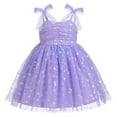 thumbnail image 1 of IBTOM CASTLE Toddler Baby Girls Boho Rainbow Tutu Floral Sequin Sleeveless Backless Ruffle Tulle Dress Princess Birthday Party Sundress 12-18 Months Purple Heart, 1 of 8