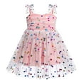 thumbnail image 1 of IBTOM CASTLE Toddler Baby Girls Boho Rainbow Tutu Floral Sequin Sleeveless Backless Ruffle Tulle Dress Princess Birthday Party Sundress 12-18 Months Pink Sequin Dots, 1 of 9