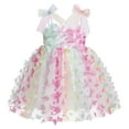thumbnail image 1 of IBTOM CASTLE Toddler Baby Girls Boho Rainbow Tutu Floral Sequin Sleeveless Backless Ruffle Tulle Dress Princess Birthday Party Sundress 18-24 Months Colorful Butterfly, 1 of 8