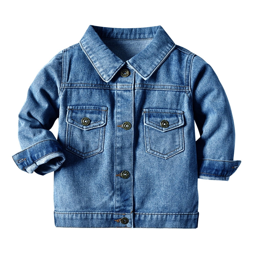 IBTOM CASTLE Toddler Baby Girls Boys Denim Jacket Long Sleeve Button