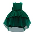thumbnail image 1 of IBTOM CASTLE Toddler Baby Girls Dress Formal Bowknot Tutu Backless Puffy Tulle Gowns Princess Wedding Baptism Pageant Birthday Party Wear 2-3 Years Green, 1 of 8