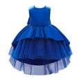 thumbnail image 1 of IBTOM CASTLE Toddler Baby Girls Dress Formal Bowknot Tutu Backless Puffy Tulle Gowns Princess Wedding Baptism Pageant Birthday Party Wear 4-5 Years Royal Blue, 1 of 8