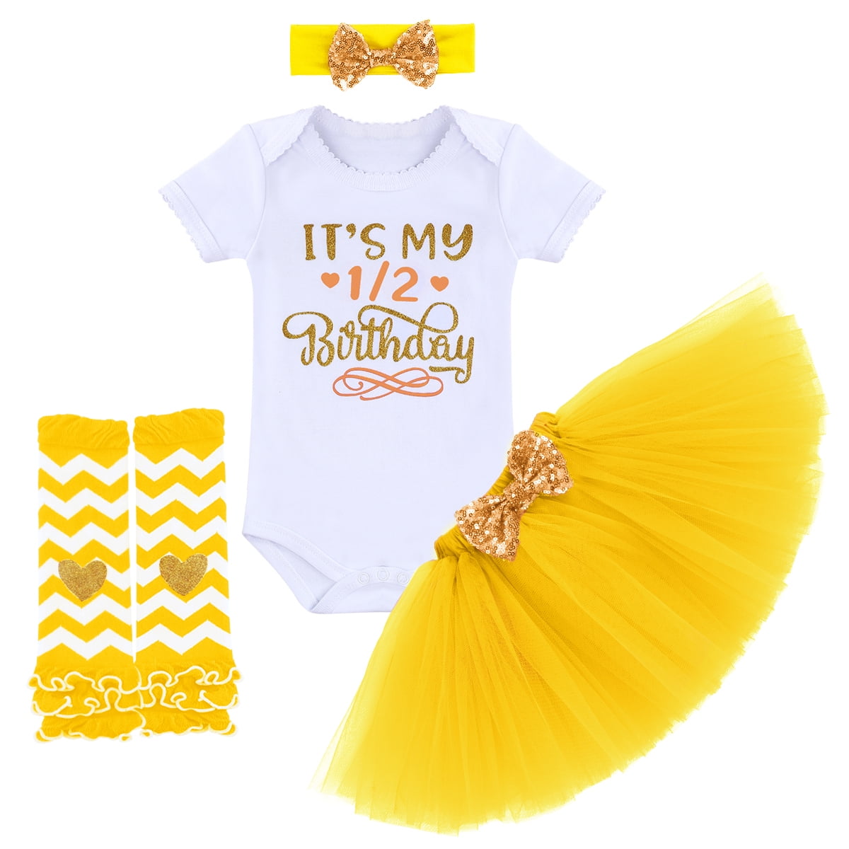 IBTOM CASTLE Toddler Baby Girls Half 1st 2nd Birthday Cake Smash