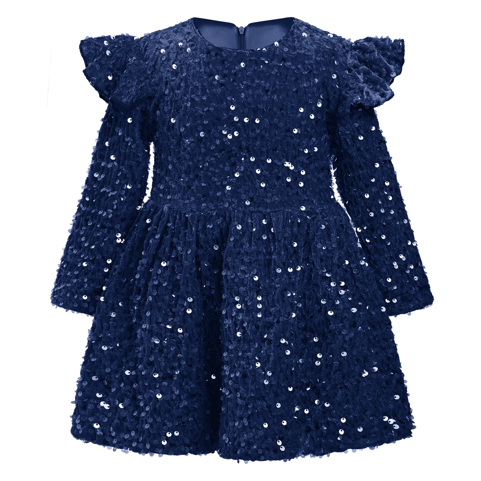 IBTOM CASTLE Toddler Baby Girls Sequin Velvet Tutu Dress Long Sleeve