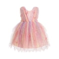 thumbnail image 1 of IBTOM CASTLE Toddler Baby Girls Shiny Butterfly Tutu Dress Princess Birthday Party Pageant Flower Girl Wedding Tulle Dresses 2-6T Pink, 1 of 7
