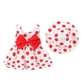 thumbnail image 1 of IBTOM CASTLE Toddler Baby Girls Tutu Dress Summer Sleeveless Backless Princess Birthday Party Dresses Flower Bowknot Sundress with Straw Hat Set 18-24 Months Red - Polka Dot, 1 of 3