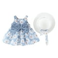 thumbnail image 1 of IBTOM CASTLE Toddler Baby Girls Tutu Dress Summer Sleeveless Backless Princess Birthday Party Dresses Flower Bowknot Sundress with Straw Hat Set 2-3 Years Blue - Floral, 1 of 4
