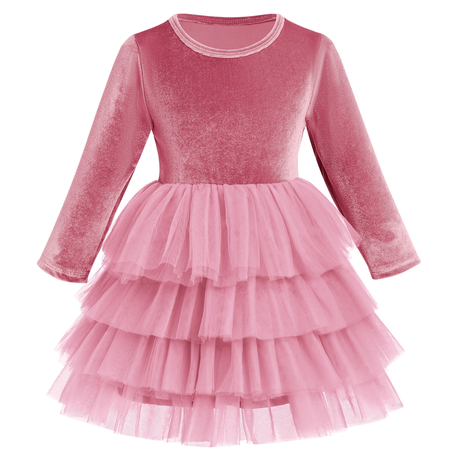 IBTOM CASTLE Toddler Baby Girls Velvet Tutu Dress Long Sleeve Princess
