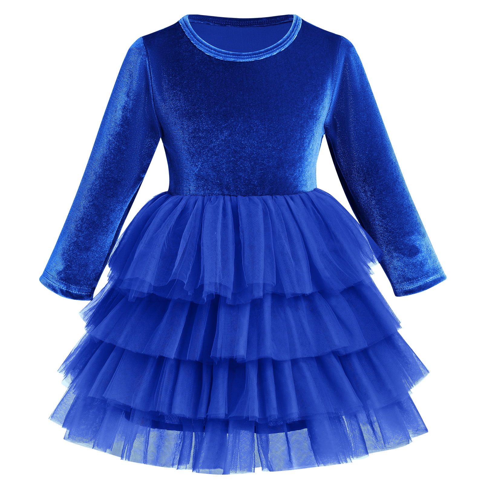 IBTOM CASTLE Toddler Baby Girls Velvet Tutu Dress Long Sleeve