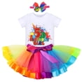 thumbnail image 1 of IBTOM CASTLE Toddler Baby Girls Watermelon 1st Birthday Outfit Cake Smash Romper Rainbow Tutu Skirt Headband Summer Clothes for Photo Shoot 5 Years Rainbow Watermelon, 1 of 8