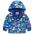 thumbnail image 1 of IBTOM CASTLE Toddler Boys Girls Outwear Windbreaker Jacket Kids Casual Lightweight Hooded Waterproof Zipper Raincoat Rain Coats Blue, 1 of 7