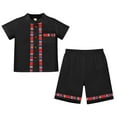 thumbnail image 1 of IBTOM CASTLE Toddler Boys Mexican Outfit Short Sleeve Embroidery Shirt and Shorts Kids Traditional Cinco de Mayo Birthday Party Clothes 18-24 Months Black, 1 of 8
