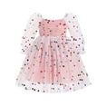 thumbnail image 1 of IBTOM CASTLE Toddler Girl Birthday Dress Floral Confetti Tulle Formal Wedding Party Long Sleeve Dresses for Cake Smash Photo Shoot 18-24 Months Pink Confetti, 1 of 8