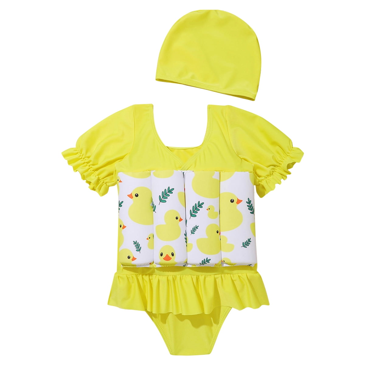IBTOM CASTLE Toddler Girl Floatation Swimsuit with 8 Adjustable Buoyancy Baby Float Suit