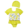 thumbnail image 1 of IBTOM CASTLE Toddler Girl Floatation Swimsuit with 8 Adjustable Buoyancy Baby Float Suit Floating Swimwear Bathing Suit with Cap 18-24 Months Yellow, 1 of 7