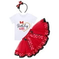thumbnail image 1 of IBTOM CASTLE Toddler Girls Birthday Outfit Polka Dots Tops Tutu Skirt Mouse Ears Headband for Cake Smash Photo Shoot 5 Years Red - Love Heart, 1 of 8