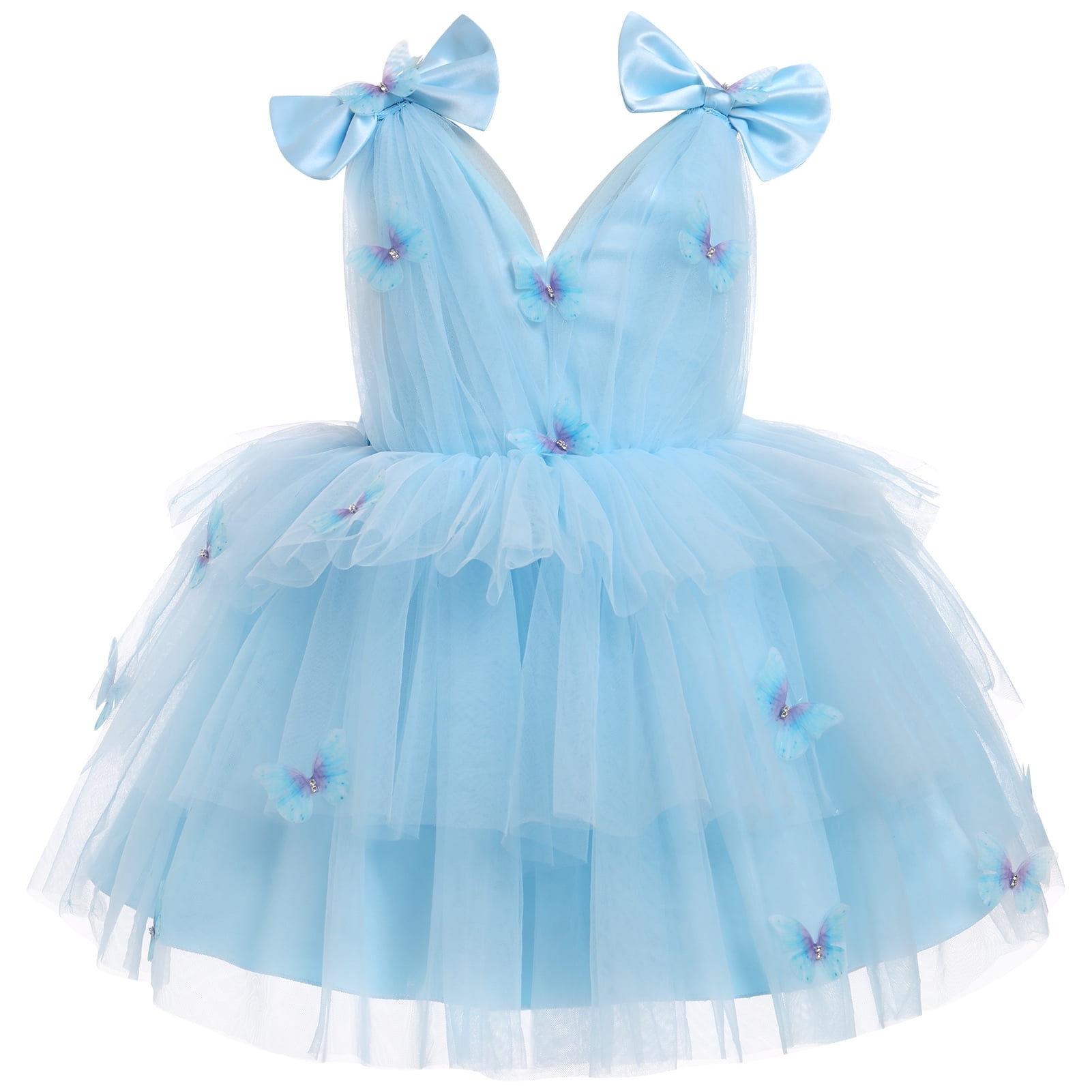 IBTOM CASTLE Butterfly Tutu Dress - Toddler Girl 3D Butterfly Birthday Party Dress