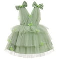 thumbnail image 1 of IBTOM CASTLE Toddler Girls Butterfly Birthday Dress Rainbow Tulle Formal Wedding Party Ruffle Tutu Dresses for Photo Shoot 3-4 Years Sage Green, 1 of 9