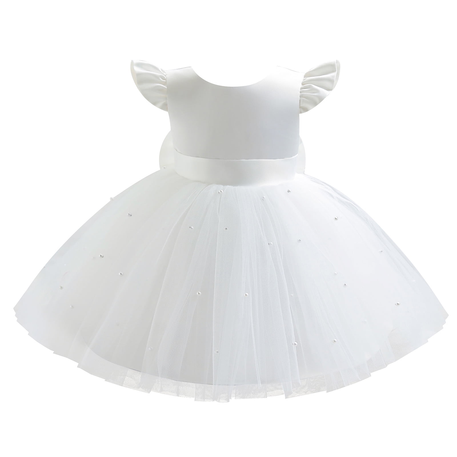 IBTOM CASTLE Toddler Girl Tutu Dress - Floral Embroidery Tulle Pageant Dress For Weddings & Birthday Parties