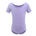 thumbnail image 1 of IBTOM CASTLE Toddler Girls Gymnastics Ballet Dance Leotards Short Sleeve Athletic Unitards Bodysuit Ballerina Dancewear 6-7 Years Purple, 1 of 6