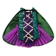 thumbnail image 1 of IBTOM CASTLE Toddler Girls Sanderson Sisters Costumes Kids Witch Sequin Backless Romper Tulle Dress with Cloak Halloween Cosplay Carnival Fancy Dress up Outfit 6-12 Months Green-Winifred, 1 of 8