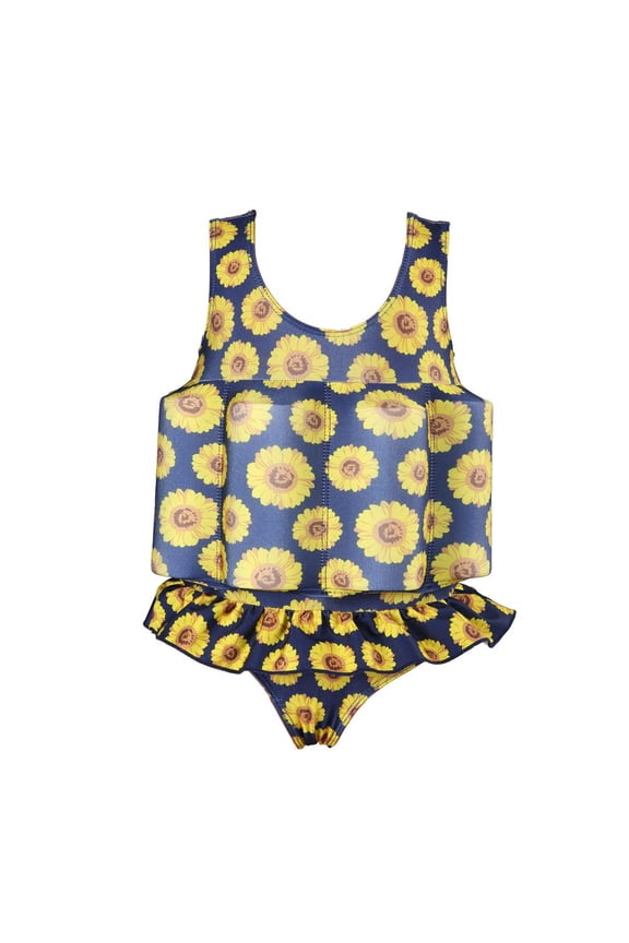 Toddler Kid Girls Floatation Swimsuit with Adjustable Buoyancy Baby Float Suit Swim Vest Swimwear Bathing Suit, One Piece