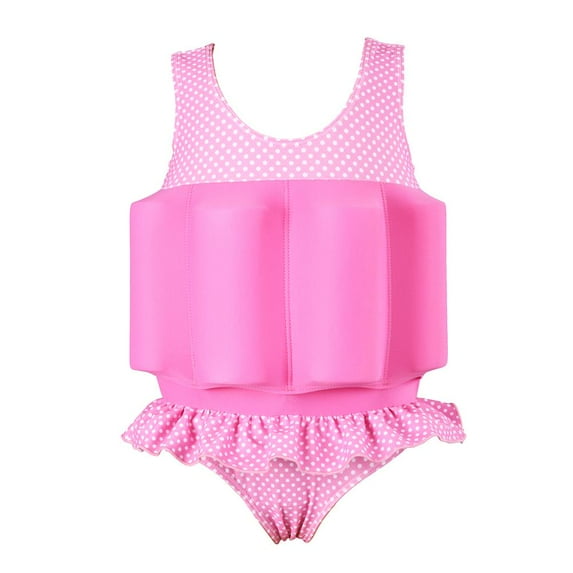 IBTOM CASTLE Toddler Kid Girls Floatation Swimsuit with Adjustable Buoyancy Baby Float Suit Swim Vest Swimwear Bathing Suit, One Piece