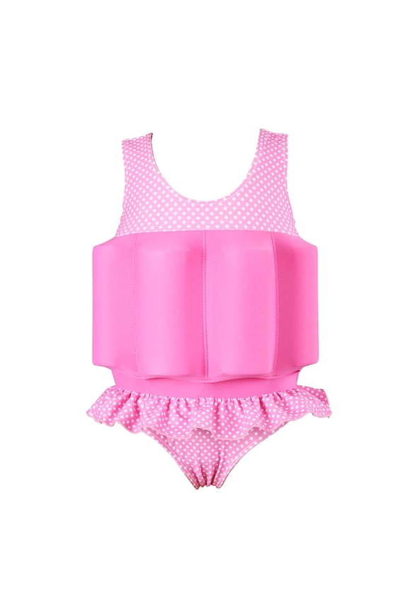 Toddler Kid Girls Floatation Swimsuit with Adjustable Buoyancy Baby Float Suit Swim Vest Swimwear Bathing Suit, One Piece