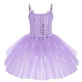 thumbnail image 1 of IBTOM CASTLE Toddler Kid Girls Sequins Fringes Camisole Ballet Dance Dress Glitter Feather Tutu Skirted Leotard Ballerina Dancewear 7-8 Years Purple, 1 of 8