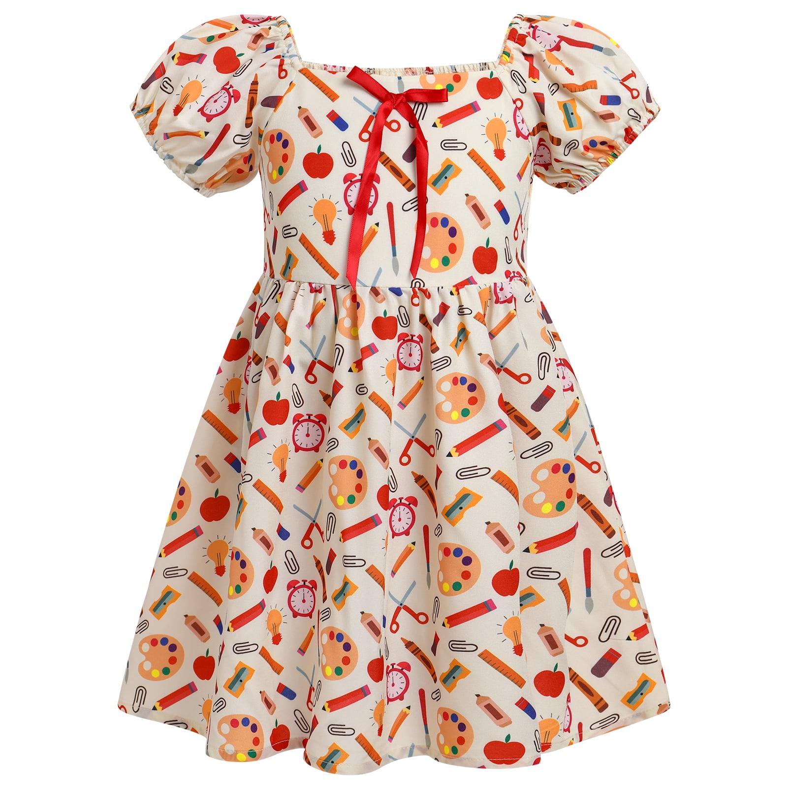 IBTOM CASTLE Toddler Kids Girls Back to School Dress Smocked Dress
