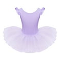 thumbnail image 1 of IBTOM CASTLE Toddler Kids Girls Ruffle Flutter Sleeve Ballet Dance Tutu Skirted Leotard Ballerina Dancewear 3-4 Years Purple, 1 of 8