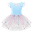 thumbnail image 1 of IBTOM CASTLE Toddler Kids Girls Sequins Star Ballet Dance Dress with Glitter Tutu Skirted Leotard Colorful Mesh Ballerina Dancewear 3-4 Years Blue, 1 of 8