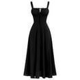thumbnail image 1 of IBTOM CASTLE Women Floral Corset Dress Sleeveless Square Neck Spaghetti Straps Dress Boho Holiday Flowy Midi Bustier Sundress L Black, 1 of 3