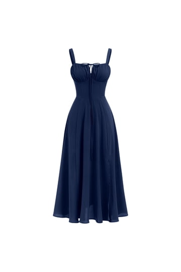 navy blue christmas dress Luli & Me Girl's Floral-Lace Collar A-Line Velvet Dress, Size 4-6X, Blue, 4, Girls Apparel Dresses line silhouette Shop Blue Christmas Dresses for