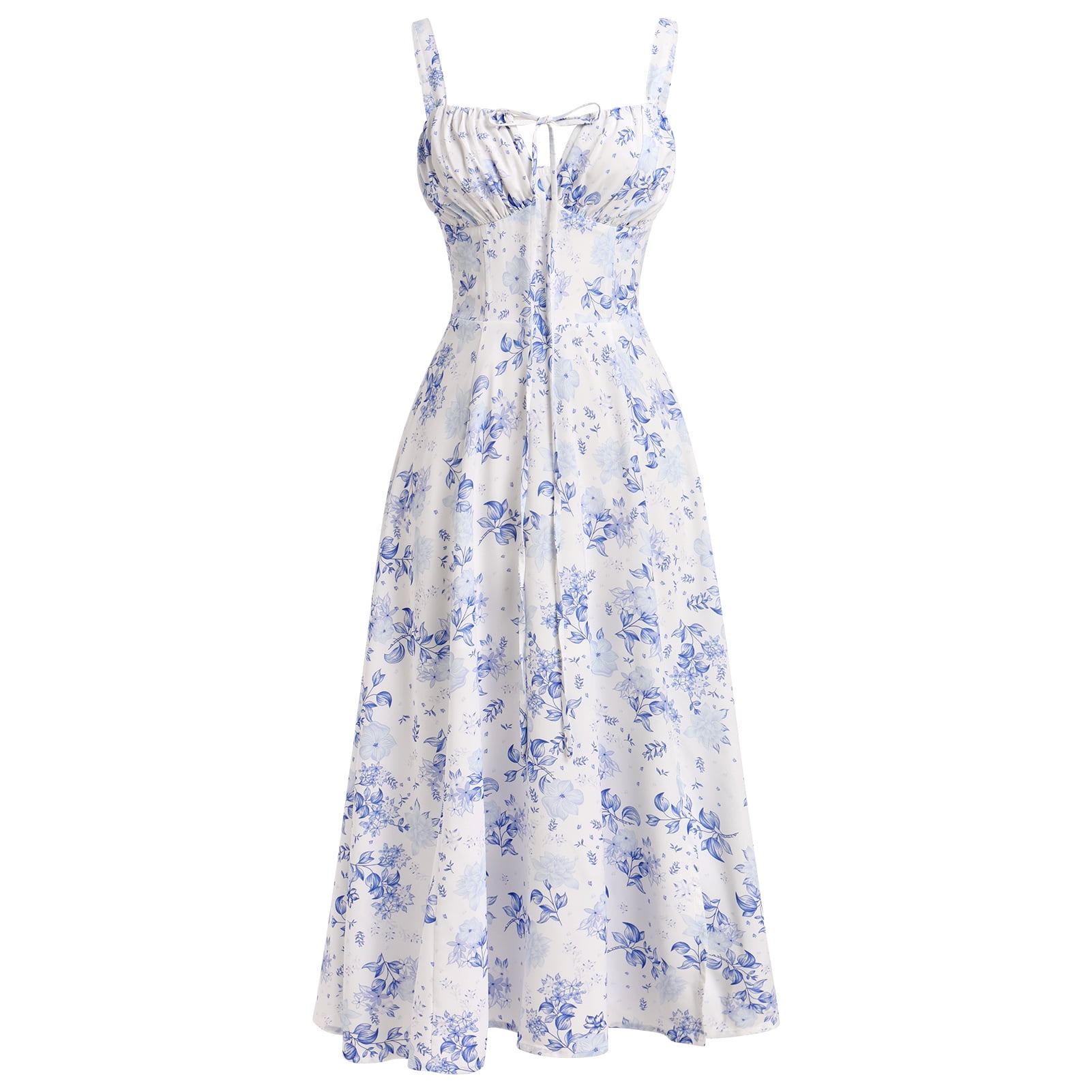 blue and white floral corset dress Sherri Hill 57295 Dress | Sherri Hill Dresses
