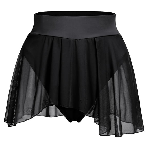 IBTOM CASTLE Women's High Waisted Shorts Rave Skirt Active Dancewear M Black